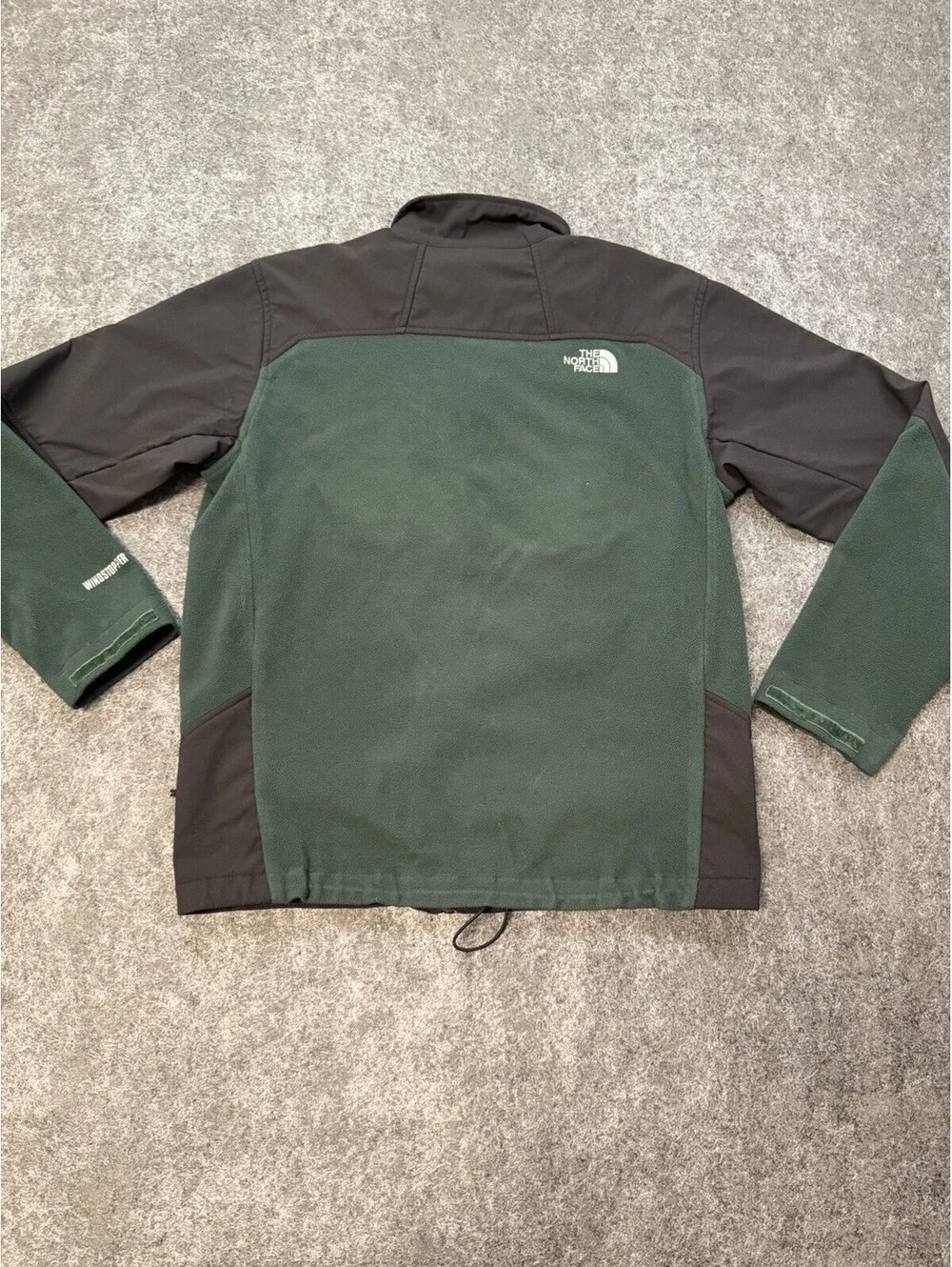 North Face Men’s Windstopper Fleece Soft Shell Jacket Medium Green Black